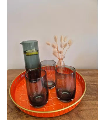 Carafe verte en verre soufflé