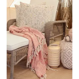 Atout charme pour ce plaid rose en coton