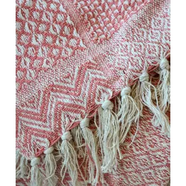 Atout charme pour ce plaid rose en coton