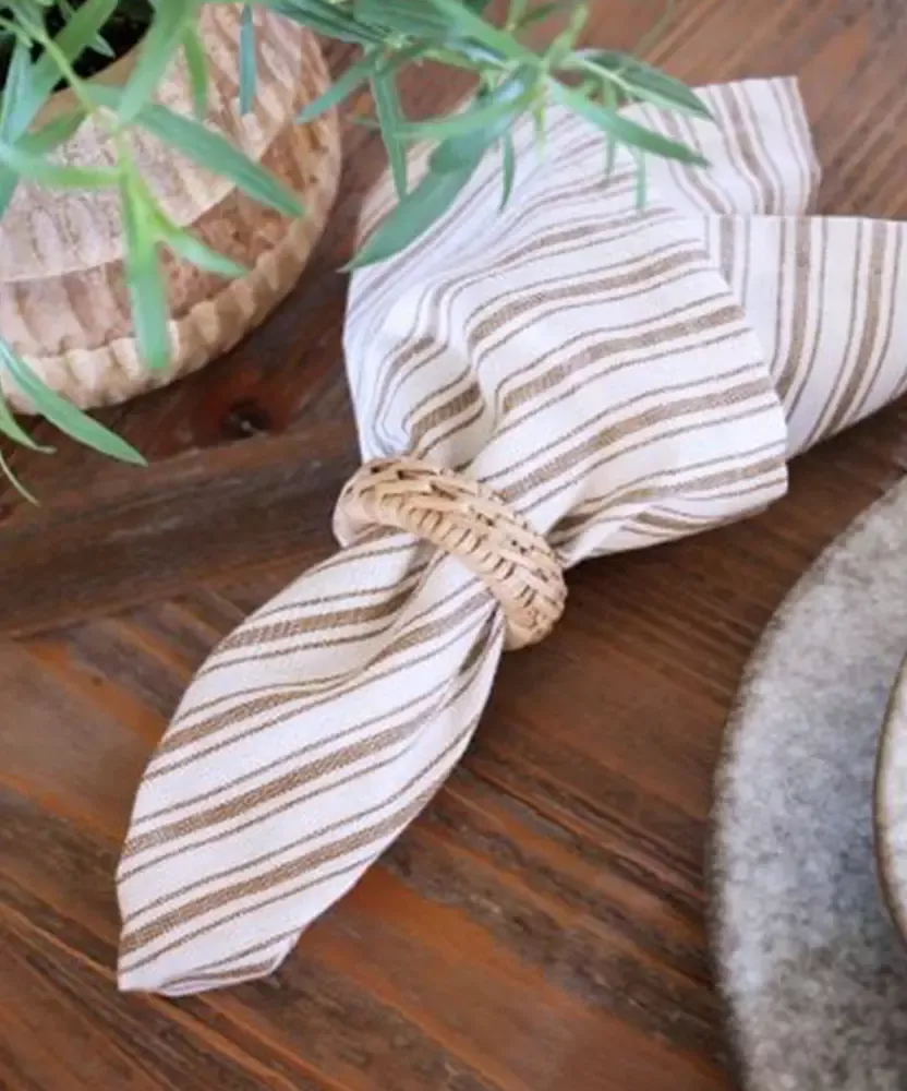 Rond de serviette en osier | Déco de table naturelle et élégante