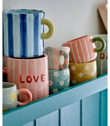 Mini tasse bleue Bloomingville – Soleil fleuri