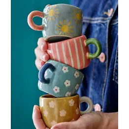 Mini tasse bleue Bloomingville – Soleil fleuri