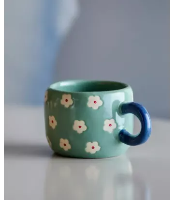 Petite tasse à café Bloomingville en grès bleu