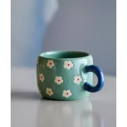 Petite tasse à café Bloomingville en grès bleu