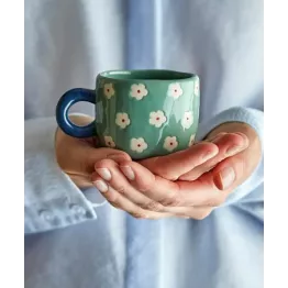 Petite tasse à café Bloomingville en grès bleu