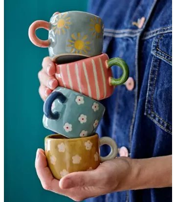 Petite tasse à café Bloomingville en grès bleu