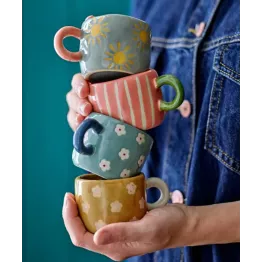 Petite tasse à café Bloomingville en grès bleu