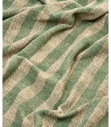 Plaid vert Madam Stoltz en coton recyclé 125x175 cm