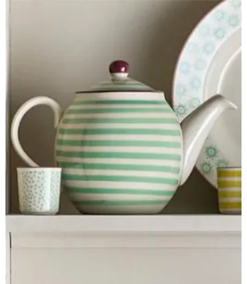 Théière Patrizia Bloomingville verte et blanche | Ø14 cm