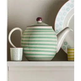 Théière Patrizia Bloomingville verte et blanche | Ø14 cm
