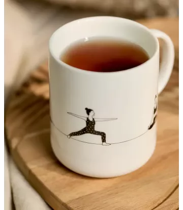 Tasse porcelaine Yoga Räder | Tasse à thé élégante