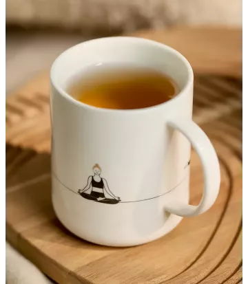 Tasse porcelaine Yoga Räder | Tasse à thé élégante