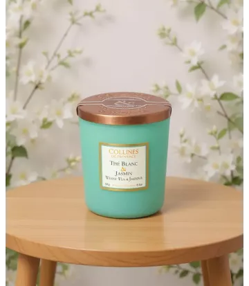 Bougie naturelle parfumée Thé Blanc & Jasmin | Collines