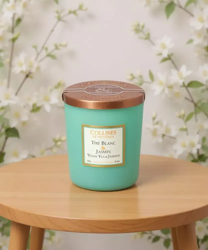 Bougie naturelle parfumée Thé Blanc & Jasmin | Collines