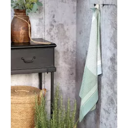 Torchon cuisine Chic Antique à rayures vert sauge