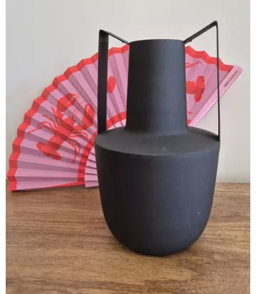 Vase metal noir design | Vase décoratif contemporain