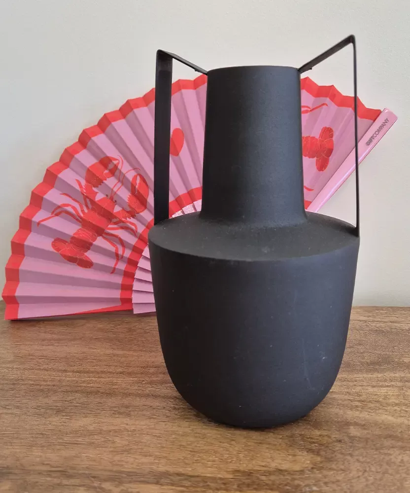 Vase metal noir design | Vase décoratif contemporain
