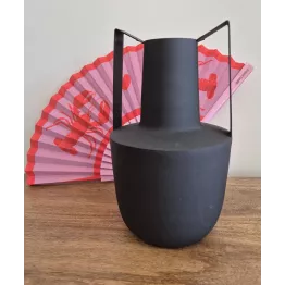 Vase metal noir design | Vase décoratif contemporain