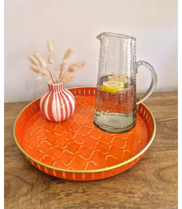 Carafe en verre transparent effet bullé | Déco