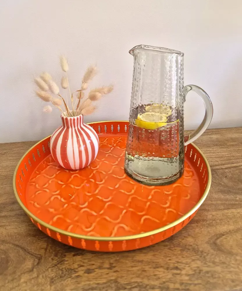 Carafe en verre transparent effet bullé | Déco