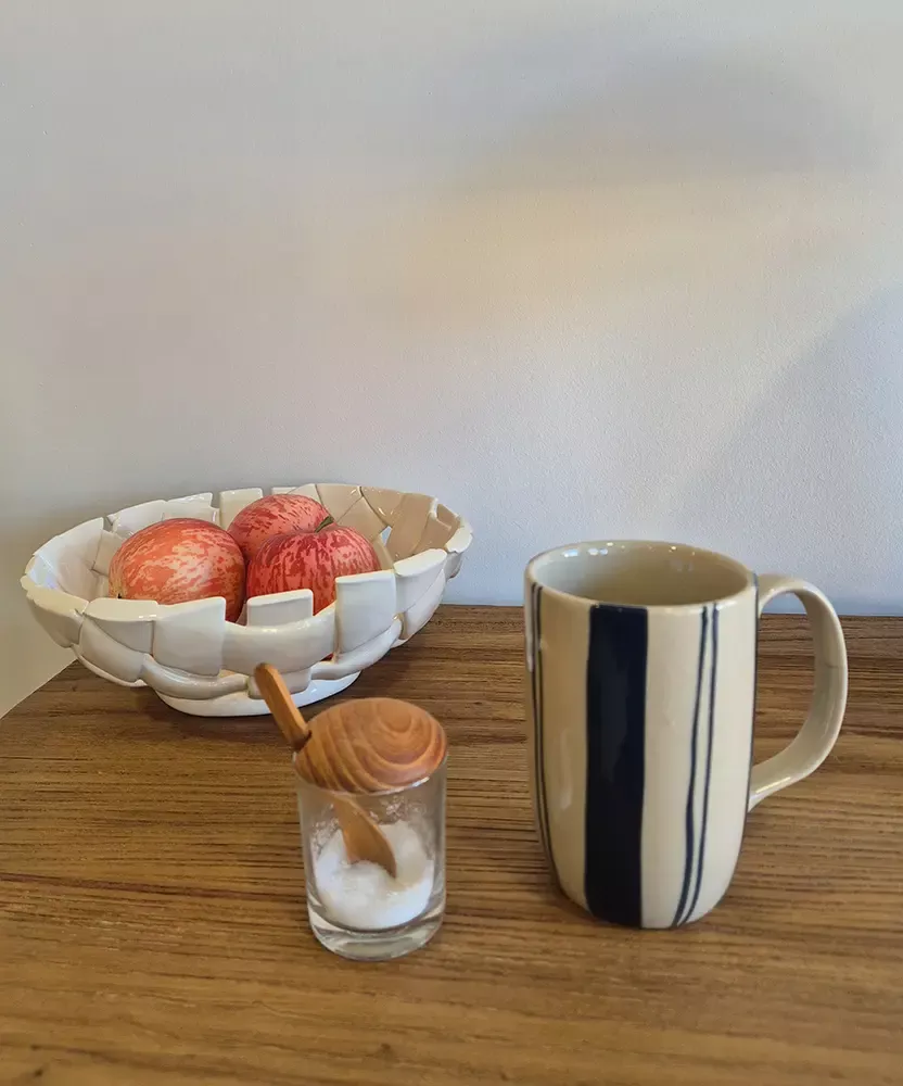 Mug en grès bleu Allium – Bloomingville