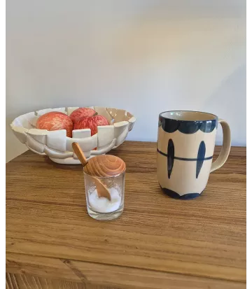 Mug Grès bleu et beige Allium – Bloomingville