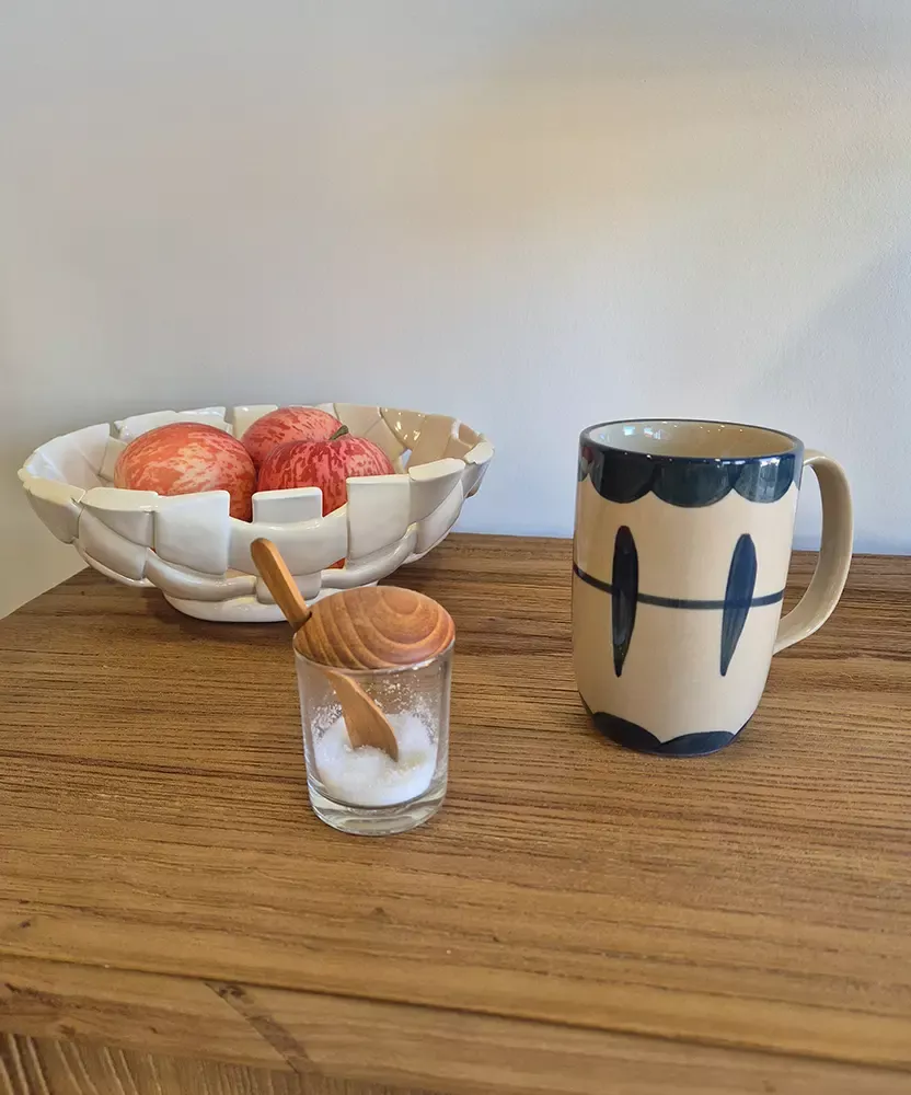 Mug Grès bleu et beige Allium – Bloomingville