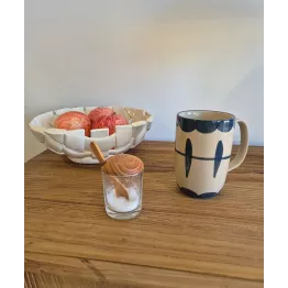 Mug Grès bleu et beige Allium – Bloomingville
