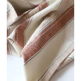 Torchon Chic Antique rayé terracotta et écru