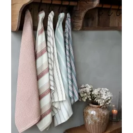 Torchon Chic Antique rayé terracotta et écru