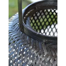 Lanterne ajourée à poser en bambou noir