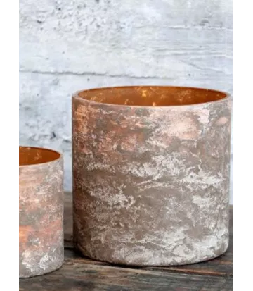 Photophore rond en verre mocha