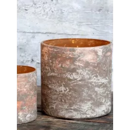 Photophore rond en verre mocha