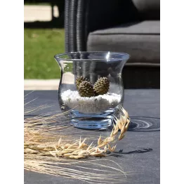 Photophore rond en verre transparent