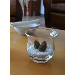 Photophore rond en verre transparent