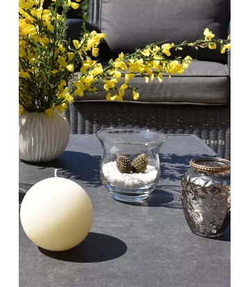 Photophore rond en verre transparent