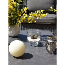 Photophore rond en verre transparent