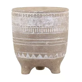 Cache pot naturel en terre cuite sur pieds modèle Evron. Modèle médium