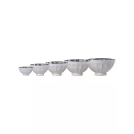 Ensemble de bols en porcelaine à facettes avec motifs intérieurs