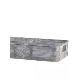 Plateau compartimenté en zinc avec poignées