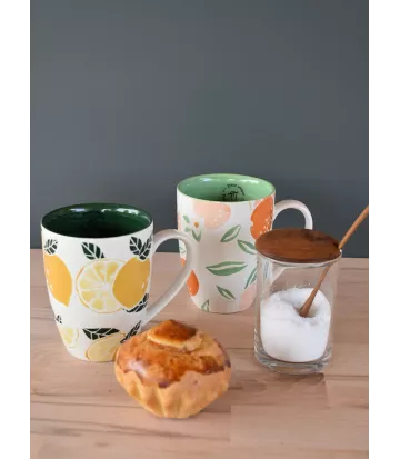 Duo de 2 mugs colorés 30 cl