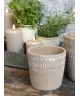 Petit cache-pot beige en terre cuite