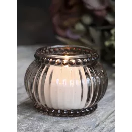 Photophore de table à rainures aux bords perlés