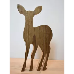 Figurine biche en bois recyclé.