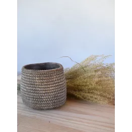 Petit cache pot en ciment diamètre 12,5 cm