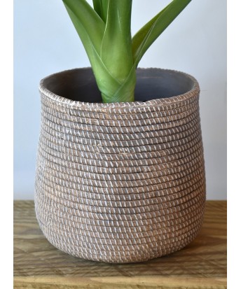 Cache pot décoratif en ciment diamètre 19,5 cm