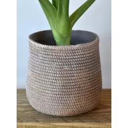 Cache pot décoratif en ciment diamètre 19,5 cm