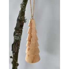 Set de 4 suspensions sapins - décoration de noël en bois