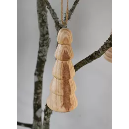 Set de 4 suspensions sapins - décoration de noël en bois