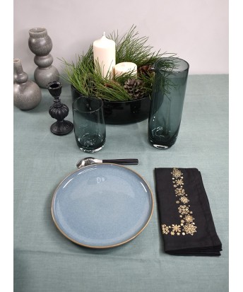 Assiette grès émaillé à dessert couleur eucalyptus